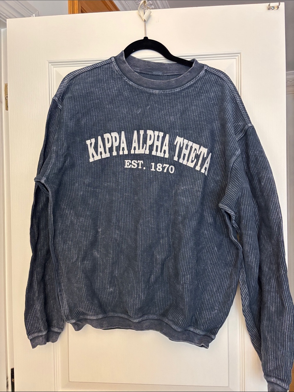 Kappa Alpha Theta Mineral Wash Ribbed 100% Cotton Crewneck Sweatshirt